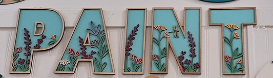 Alphabet (Wildflowers) - Layered Laser Cut Wood Art