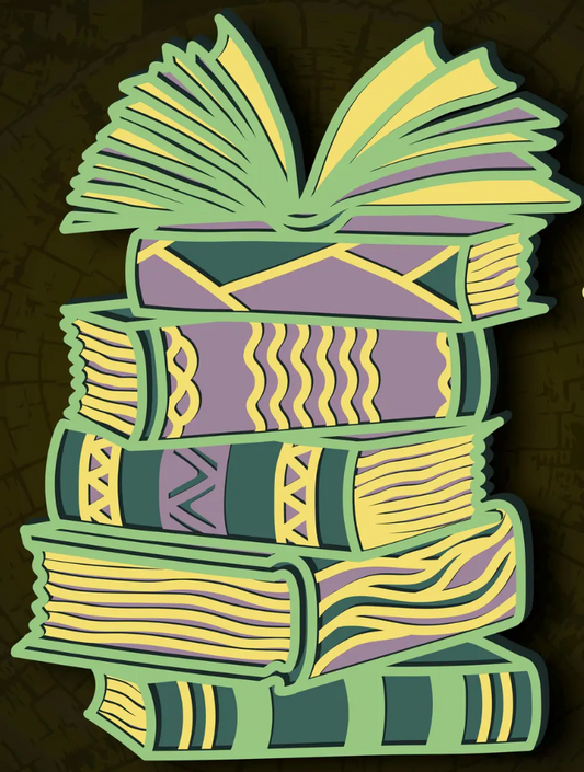Book Stack - Layered Laser Cut Wood Art
