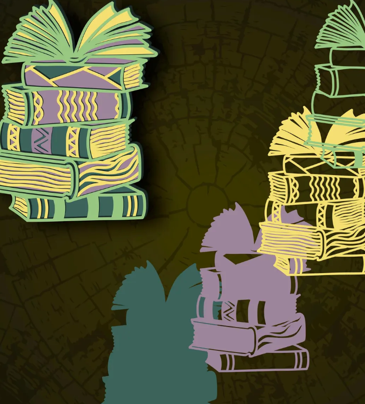 Book Stack - Layered Laser Cut Wood Art