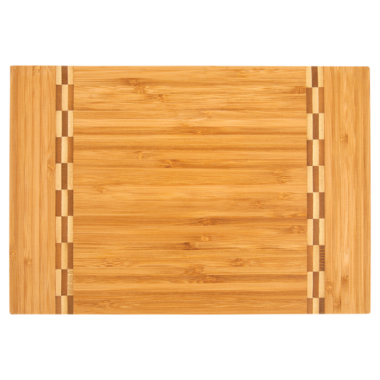 12" x 8 1/4" Bamboo Cutting Board with Butcher Block Inlay (CB470)