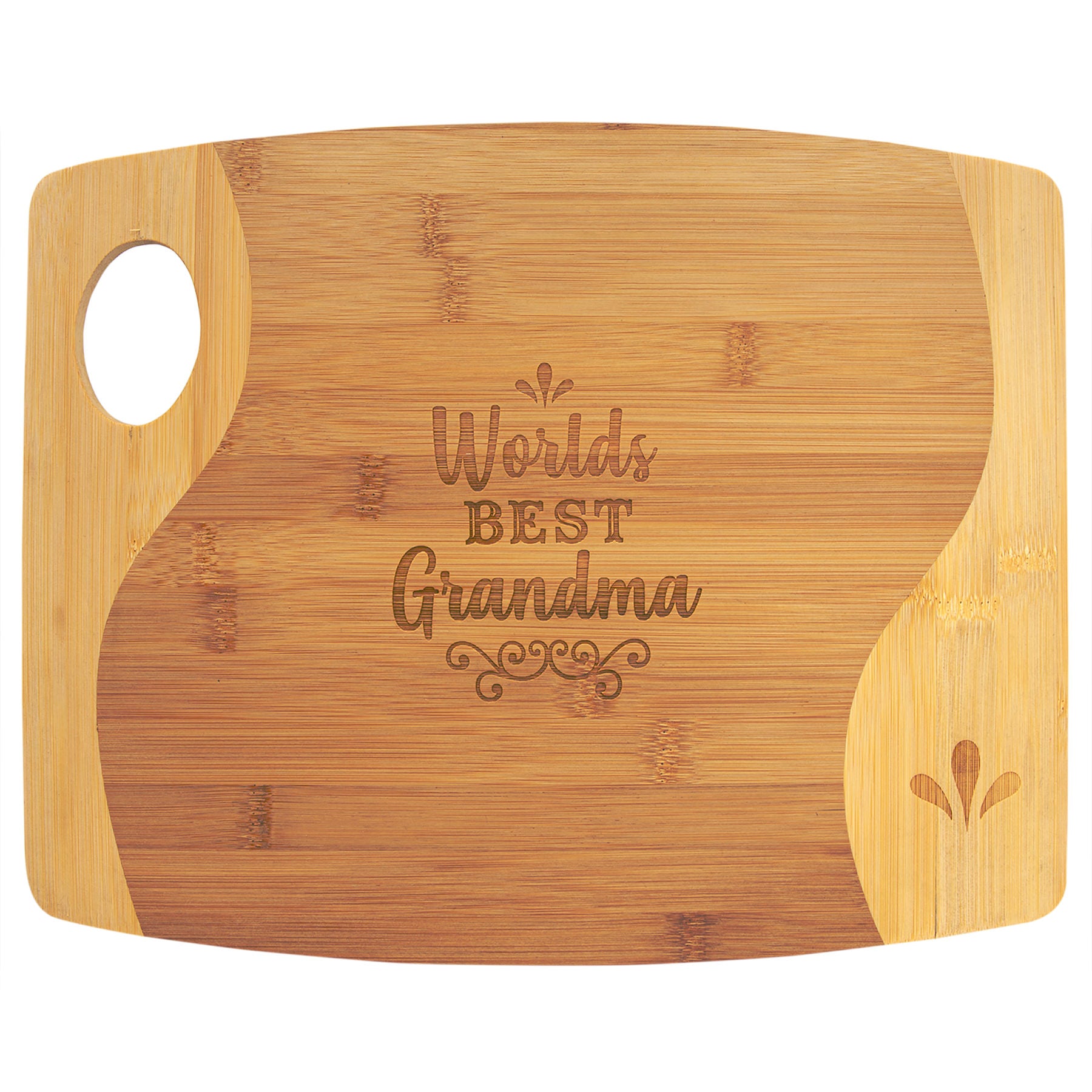 Bamboo Two-Tone Cutting Board with Rounded Edge