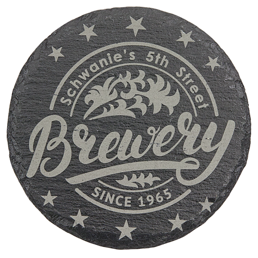 4" Slate Coaster - Round (SLT002)