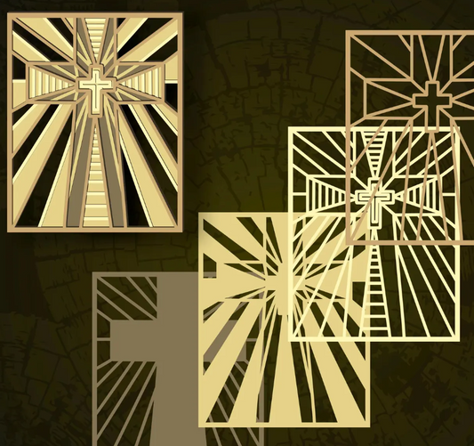 Cross (square)- Layered Laser Cut Wood Art