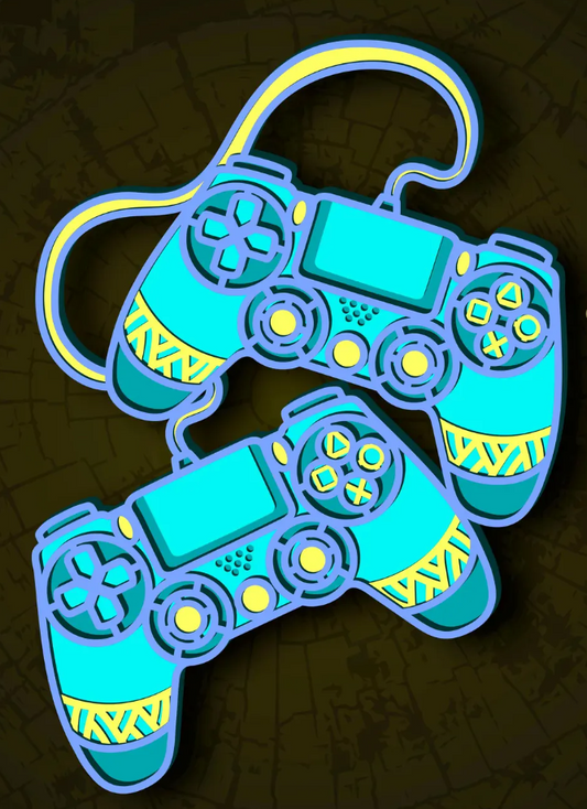Game Controller- Layered Laser Cut Wood Art
