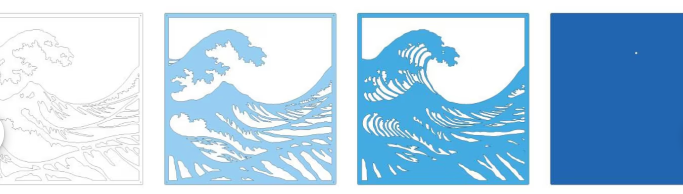 Great Wave - Layered Laser Cut Wood Art