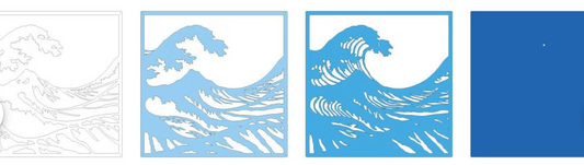 Great Wave - Layered Laser Cut Wood Art