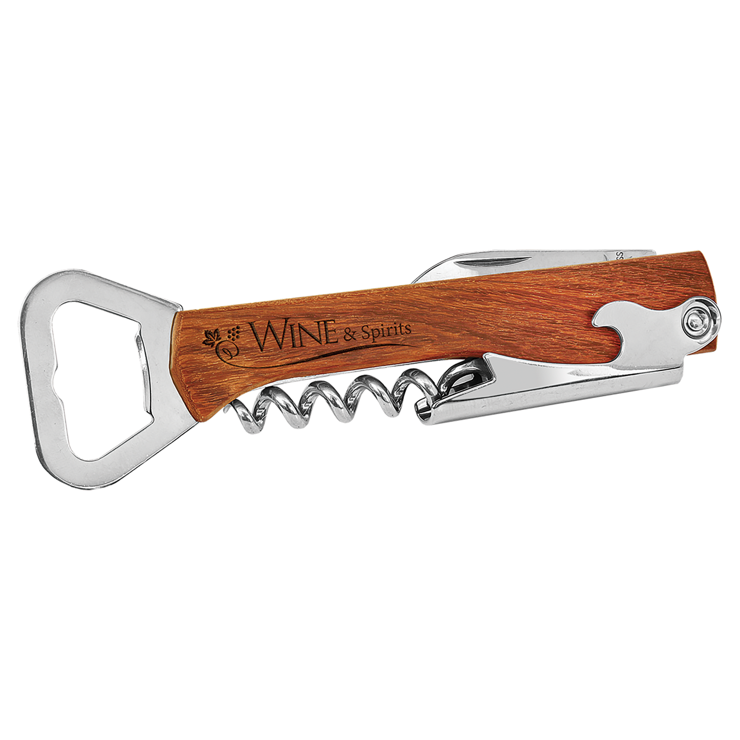 Wood Bottle Opener & Wine Corkscrew (BAR045)