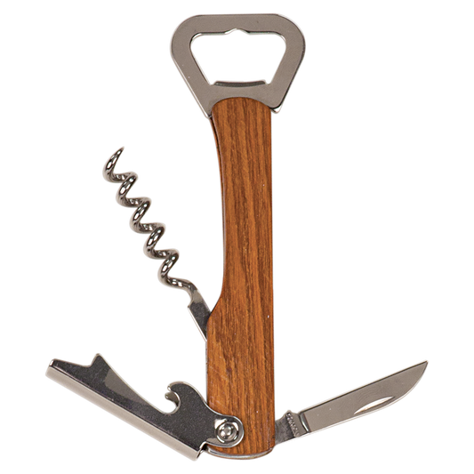 Wood Bottle Opener & Wine Corkscrew (BAR045)