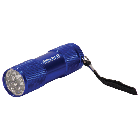 3 3/8" Blue 9-LED Flashlight with Strap