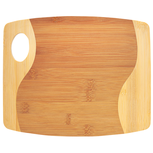 13 3/4" x 11" Bamboo Two-Tone Cutting Board with Handle